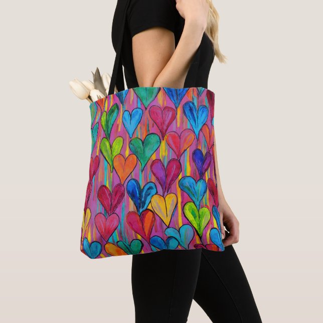 Fun Heart Pattern Lila Mix Tasche (Von Nahem)