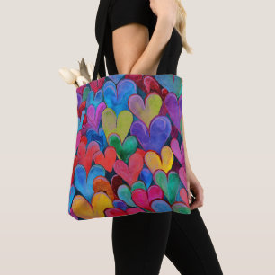 Fun Heart Pattern Lila Mix Tasche