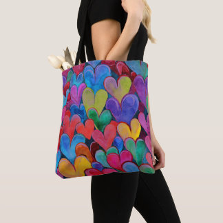 Fun Heart Pattern Lila Mix Tasche