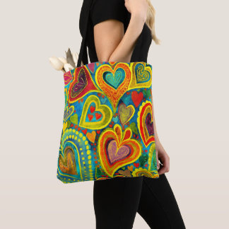 Fun Heart Pattern Yellow Mix Tasche
