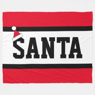 Fun Helle Weihnachten Rote Streifen SANTA Text Fleecedecke