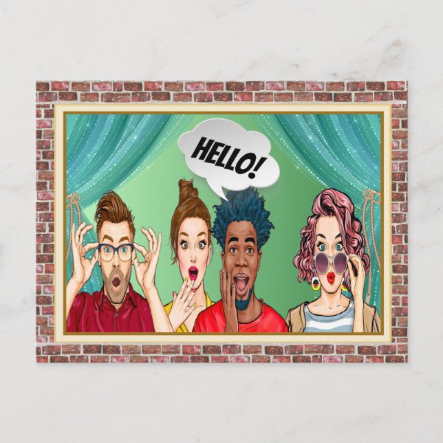 FUN HELLO Postcard Postkarte (Vorderseite)
