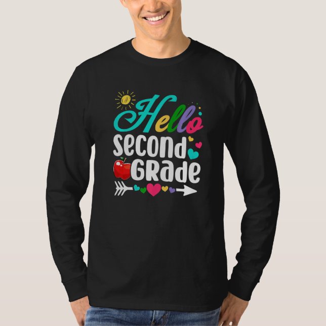 Fun Hello Second Grade First Day Of School Student T-Shirt (Vorderseite)