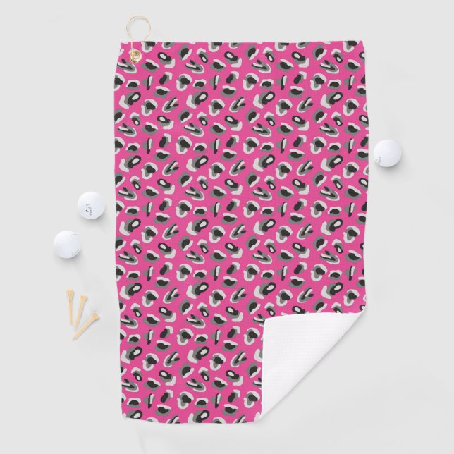 Fun Hellrosa Camouflage/Tierdruck Golfhandtuch (Insitu)