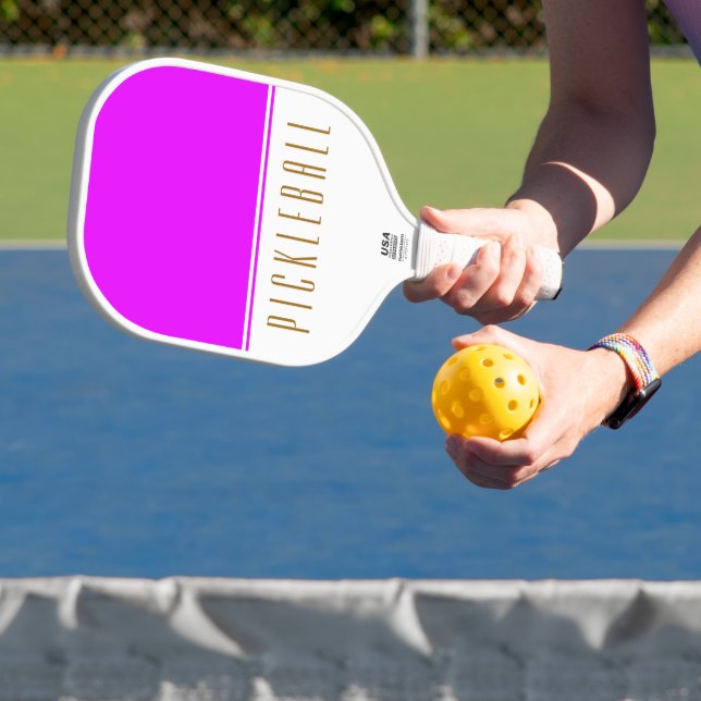 Fun Hellrosa, weißer Farbblock PICKLEBALL Text Schläger (InSitu)