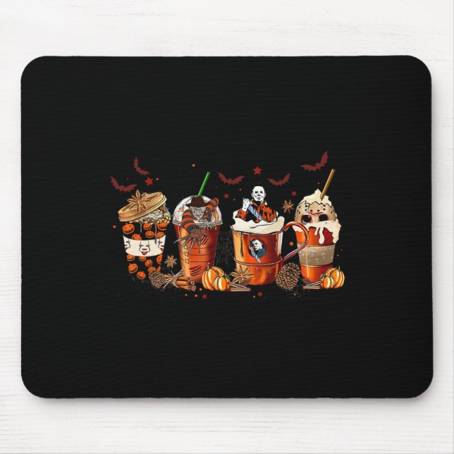 Fun Herbst Horror Latte Coffee Cups Ghost Hal Mousepad (Vorne)