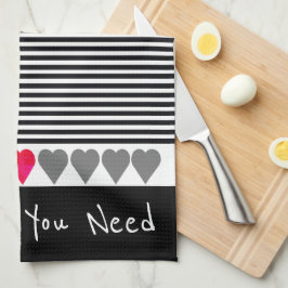 Fun Herzdetails mit modernem Streifen Geschirrtuch