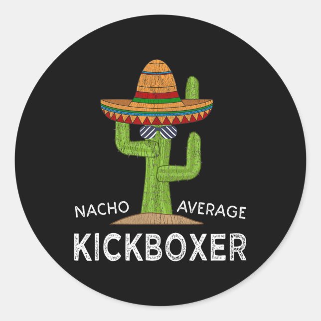 Fun Hilarious Kickboxer Meme Funny Kickboxing  Runder Aufkleber (Vorderseite)