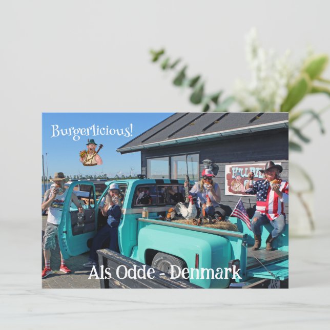 Fun HillBilly Grill Danemark Carte de voeux! (Debout devant)