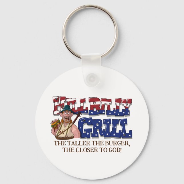 Fun HillBilly Grill Dänemark Schlüsselanhänger! Schlüsselanhänger (Vorderseite)