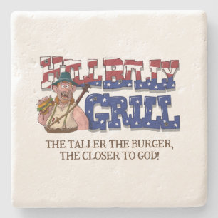 Fun HillBilly Grill Dänemark Stone Untersetzer! Steinuntersetzer