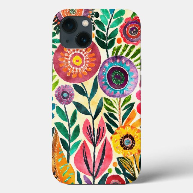 Fun Hippie Blume Gemustert Case-Mate iPhone Hülle (Rückseite)
