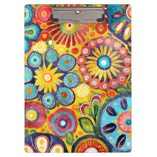Fun Hippie Blume Gemustert Klemmbrett