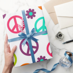 Fun Hippie-Muster Party-Friedenszeichen-Packung Geschenkpapier