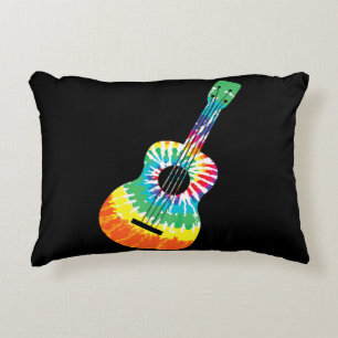 Fun Hippie Rainbow Gefärbte Krawatte Acoustic Guit Dekokissen
