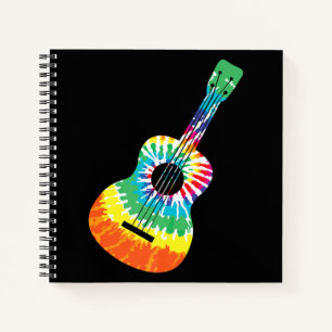 Fun Hippie Rainbow Gefärbte Krawatte Acoustic Guit Notizbuch