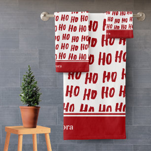 Fun Ho Ho Ho Texte Rouge Fête Motif Noël