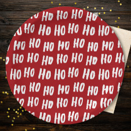 Fun Ho Ho Text Red Holiday Pattern Christmas v2 Pappteller