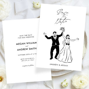 Fun Hochzeit niedliches Paar Save The Date
