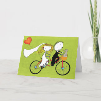 Fun Hochzeitseinladung für Radler und Katzenliebha Einladung