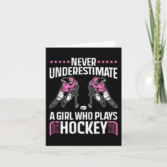 Fun Hockey Art for Girls Women Field Hockey Player Karte (Vorderseite)