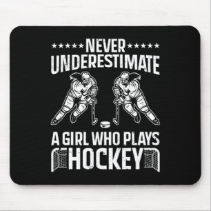 Fun Hockey Art for Girls Women Field Hockey Player Mousepad