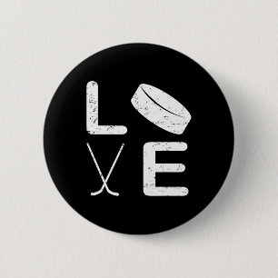 Fun Hockey Design für Kinder Männer Eishockey Pl Button