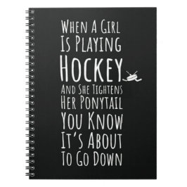 Fun Hockey Geschenke für ihre Sport-Spieler Mädche Notizblock