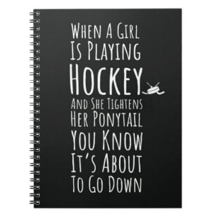 Fun Hockey Geschenke für ihre Sport-Spieler Mädche Notizblock