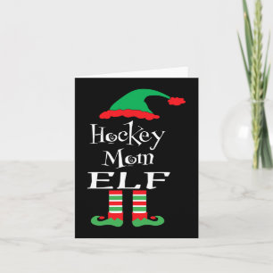 Fun Hockey Mama Elf Xmas Familie Match Women Men T Karte
