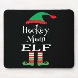 Fun Hockey Mama Elf Xmas Familie Match Women Men T Mousepad