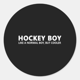 Fun Hockey Son Ice Hockey Boy Runder Aufkleber