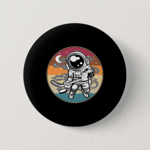 Fun Hockey Spieler Kosmonaut Jungs Kinder Geschenk Button