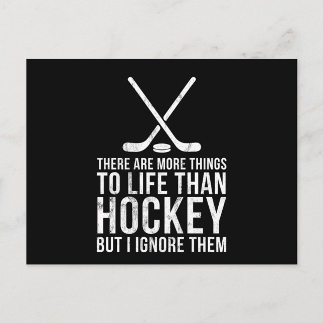 Fun Hockey Stuff Funny more to Life Sports Geschen Postkarte (Vorderseite)