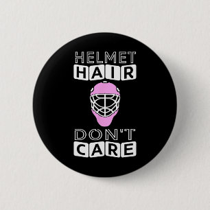 Fun Hockey Women Pink Helmet Goalie Mask Geschenk Button
