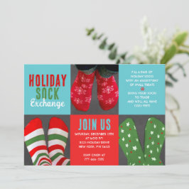 Fun Holiday Sock Exchange Party Einladung