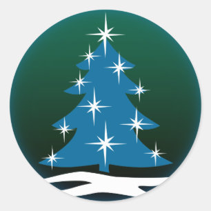 Fun Holiday Stickers Blue Weihnachtsbaum Stickers