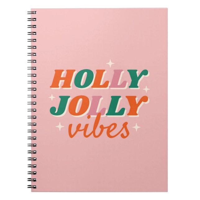 Fun Holly Jolly Vibes Weihnachtsdesign Notizblock (Vorderseite)