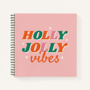 Fun Holly Jolly Vibes Weihnachtsdesign Notizbuch
