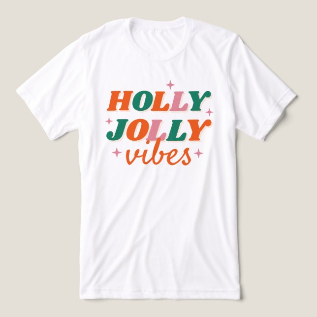 Fun Holly Jolly Vibes Weihnachtsdesign Tri-Blend Shirt (Design Vorderseite)