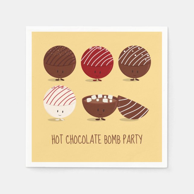 Fun Hot Chocolate Bomb Party Serviette (Vorderseite)