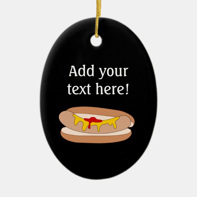 Fun Hot Dog Graphic für Personalisiert Keramikornament (Vorne)
