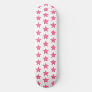 Fun Hot Pink Stars Pattern - Girls'' Skateboard