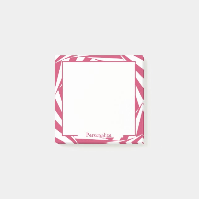 Fun Hot Pink White Optical Illusion Design Post-it Klebezettel (Vorderseite)