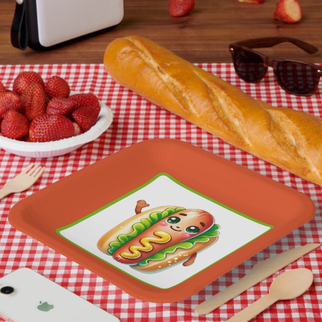 Fun Hotdog liebt Party Papier Teller (Picknick)