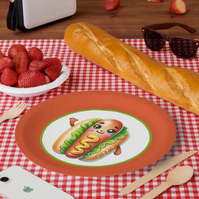 Fun Hotdog liebt Party Papier Teller (Picknick)