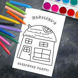 Fun House Sleepover Party Coloration Page 3