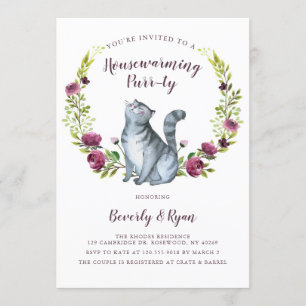 Fun Housewarming Purty Party Cat Thema Einladung