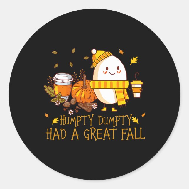 Fun Humpty Dumpty hatte einen großen Fall Runder Aufkleber (Vorderseite)