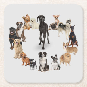 Fun Hund Rasse Haustiere Hund Rechteckiger Pappuntersetzer